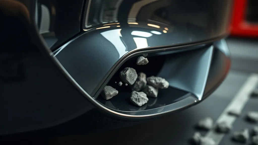Close-up of a high-end car front bumper with glossy PPF film