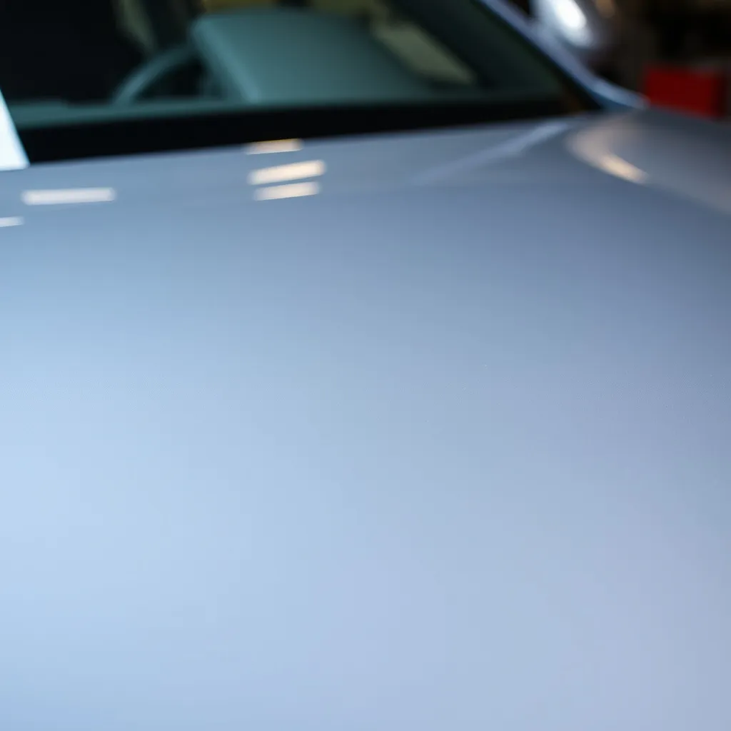 Close-up of a high-tech transparent protective film for cars